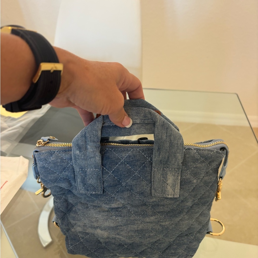 Quilted Denim Handbag Small - Picture 4 of 7